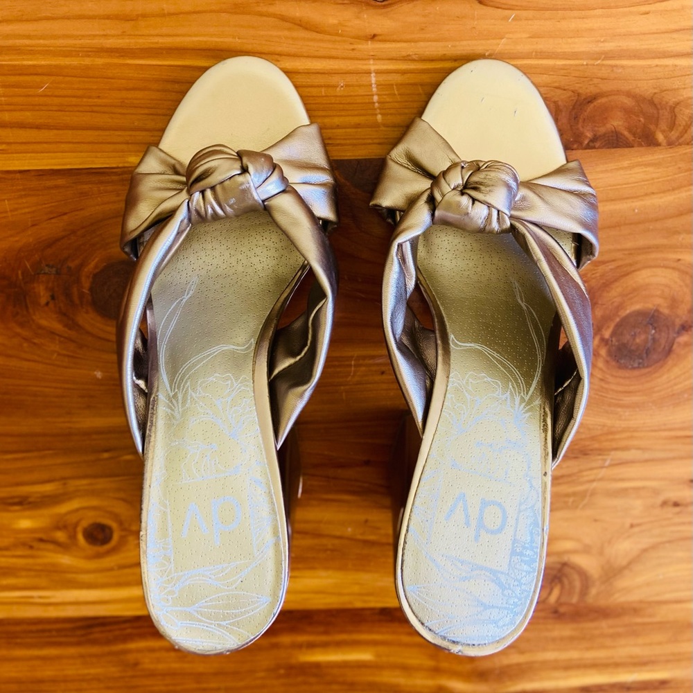 Dolce Vita gold mules; like new